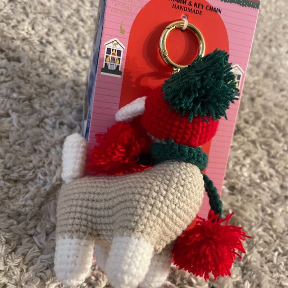 Piper.K Crochet Llama Holiday Bag Charm Keychain NWT - Picture 4 of 5